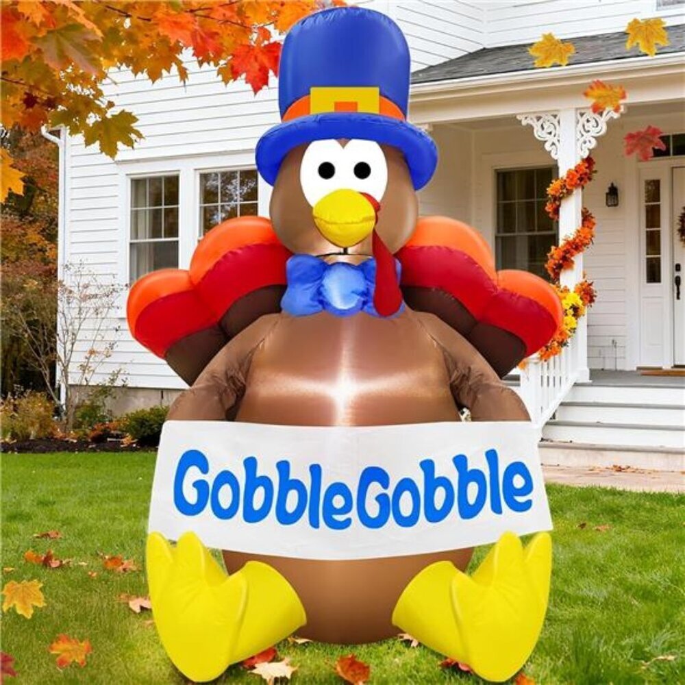 Inflatable Turkey 4 Ft Thanksgiving Outdoor Blow Up Decoration